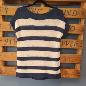 Cable & Gauge Blue and White Striped Sweater